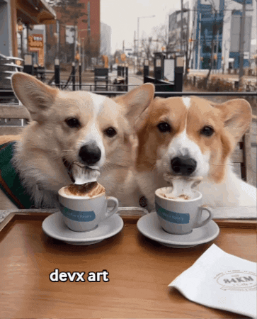 Dog Drinking GIF by DevX Art