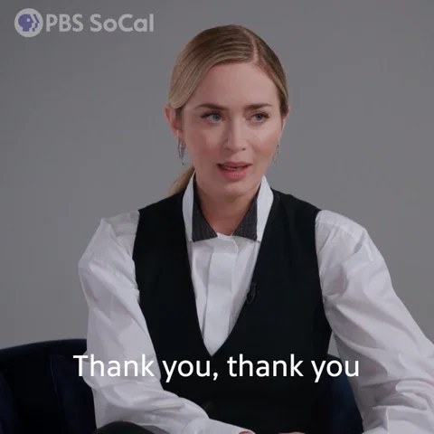 Emily Blunt Thank You GIF