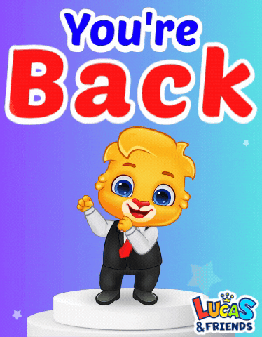 Youre Back Welcome Home GIF by Lucas and Friends by RV AppStudios