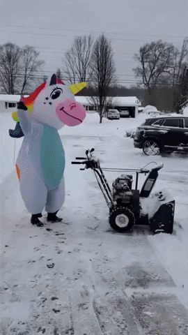 Snow National Unicorn Day GIF by Storyful