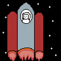 Pixel Art Rocket GIF