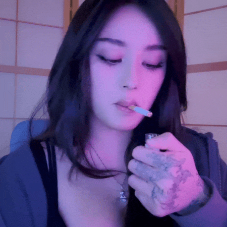 Cute Girl Smoking GIF