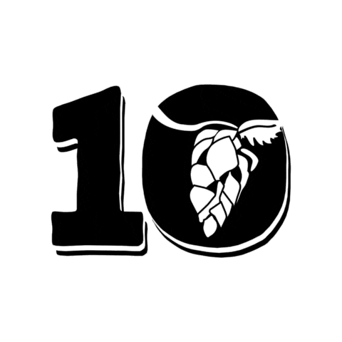 Anniversary 10Years Sticker by Manor Hill Brewing