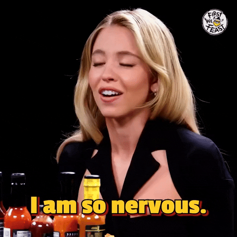 Nervous Sydney Sweeney GIF by First We Feast