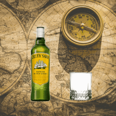 CuttySarkWhisky adventure bottle cocktails map GIF