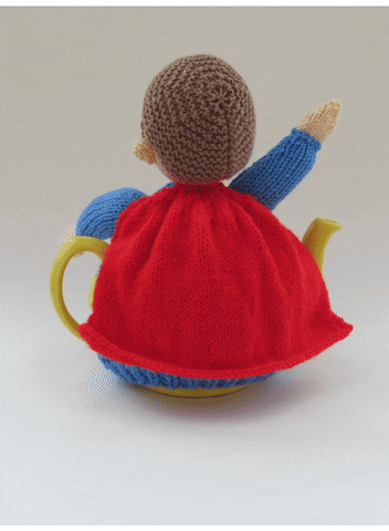 TeaCosyFolk superman superhero knitting teatime GIF