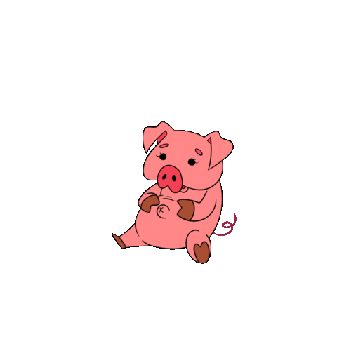 Pink Pig Sticker by Alex Phillip
