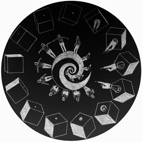 giuvisualart art animation loop black and white GIF