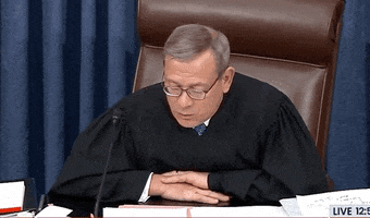news senate impeachment trial impeachment trial chief justice john roberts pettifogging GIF