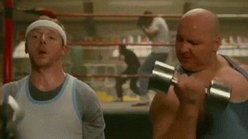 Working Out Simon Pegg GIF - Find & Share on GIPHY