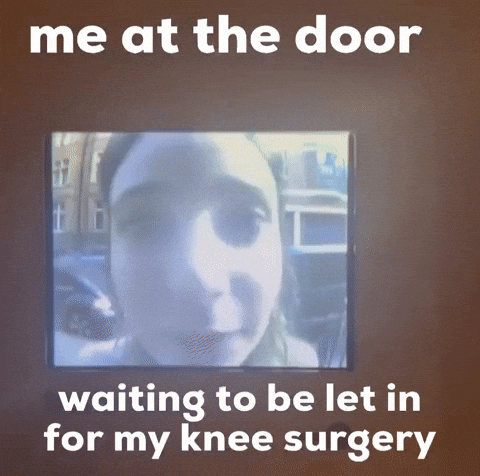 Knee Surgery Doorbell GIF