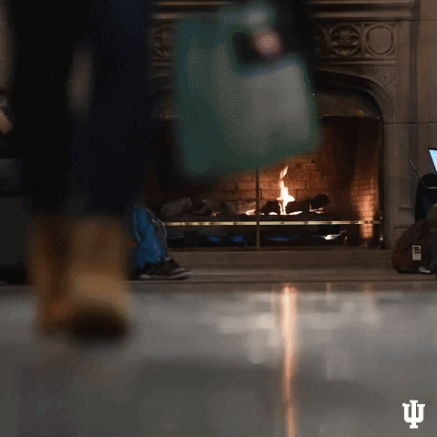 Indiana Hoosiers Fireplace GIF by Indiana University Bloomington