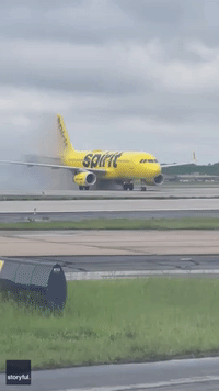 Spirit Airlines Plane Catches Fire in Atlanta After Brakes in Landing Gear Ignite