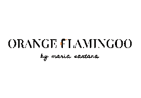 Orange Flamingoo by Maria Santana Sticker