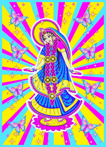GundicaArt colorful goddess holi hare krishna GIF