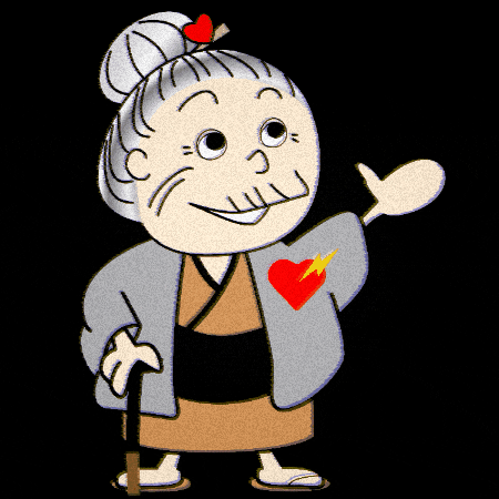 shinnihon_corporation character grandmother キャラクター aed GIF