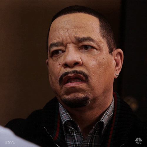 TV gif. Ice-T as Odafin Tutuola from Law & Order SVU raises his eyebrows and tilts his head slightly in affirmative realization.