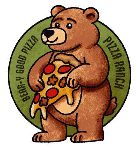 Bear Sticker by Pizza Ranch