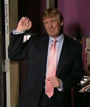 Political gif. A younger Donald Trump seems to be dancing to music, but isn't putting much effort into it.