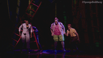 on my way running GIF by The SpongeBob Musical