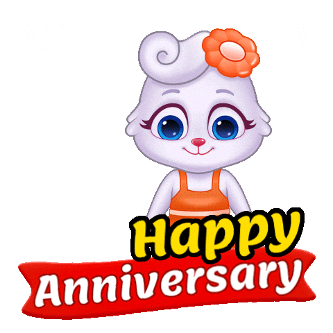 Happy Anniversary Greetings Sticker by Lucas and Friends by RV AppStudios