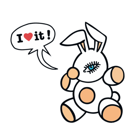 I Love It Bunny Sticker by Capolavoro jewellery
