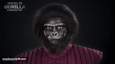 Planet Of The Apes Laughing GIF by maskworld.com - Find & Share on GIPHY