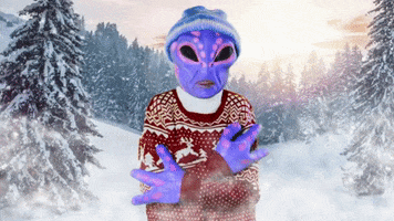 Winter Aliens GIF by GIPHY Studios 2021