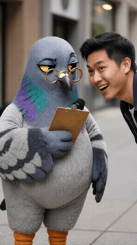 Petty Pigeon Office Humor Street Interview