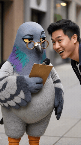 Petty Pigeon Office Humor Street Interview
