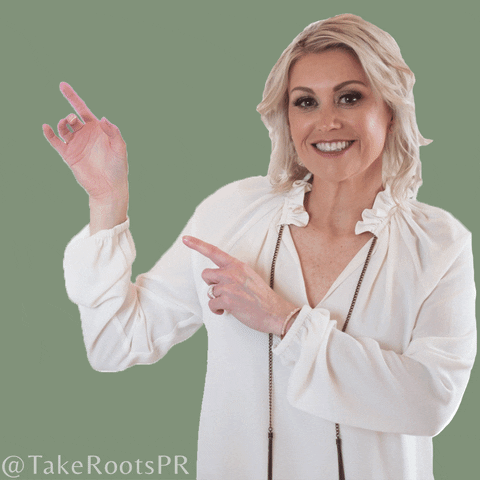 TakeRootsPR point pointing stephanie gillis-paulgaard take roots consulting GIF