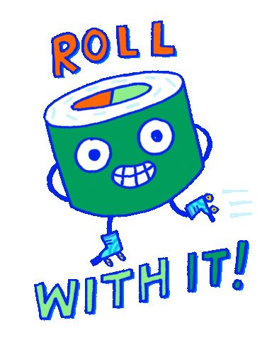 Sushi Roll Chill Sticker by Steph Stilwell