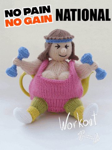 No Pain No Gain Fitness GIF by TeaCosyFolk