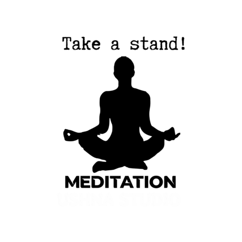 Meditation Sticker by Ushna Yoga