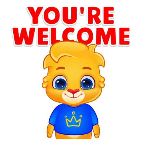 You Are Welcome Sticker by Lucas and Friends by RV AppStudios