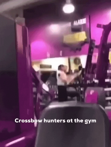 Crossbow Hunters At The Gym GIF