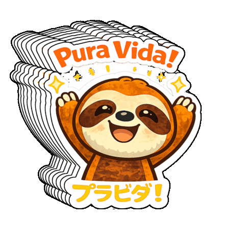 Sloth Pura Vida Sticker by CR Embassy Japon