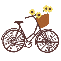 Nahtoff vintage bike flores sunflower Sticker