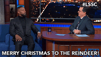 Merry Christmas Reindeer GIF by The Late Show With Stephen Colbert