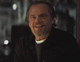 Movie gif. Jack Nicholson as Dr. Buddy Rydell in Anger Management nods menacingly as we zoom in on his face.