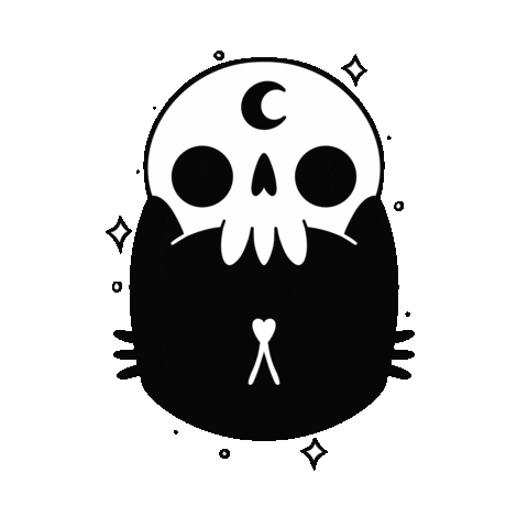 Cat Skull Sticker by Behemot