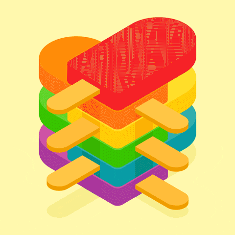 zhion heart illustration summer rainbow GIF