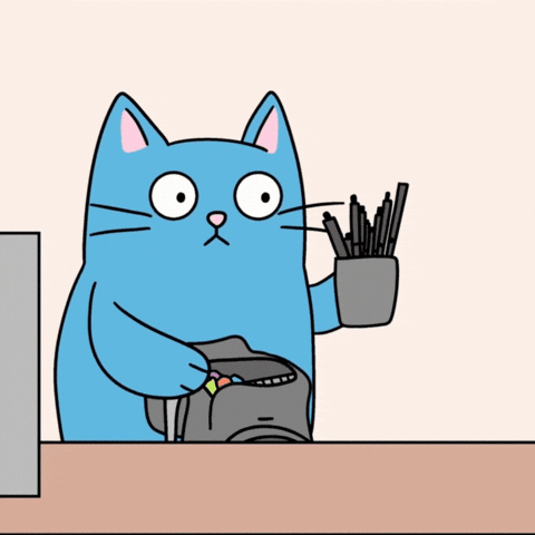 Stealing Blue Cat GIF