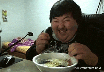 food wtf excited boy eating GIF