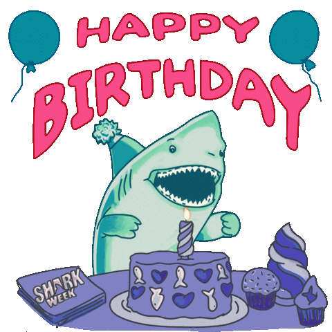 Celebrate Happy Birthday Sticker by Shark Week