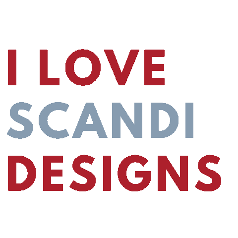 I Love Scandi Designs Sticker by Scandinavian Spaces LLC