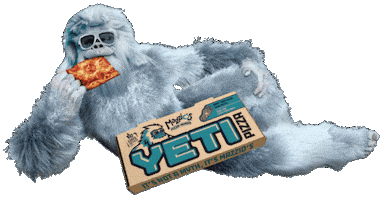 Pizza Yeti Sticker by AcrobatAnt