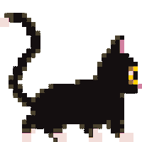 Black Cat Sticker by Pixibit ■ Ritratti grigliati
