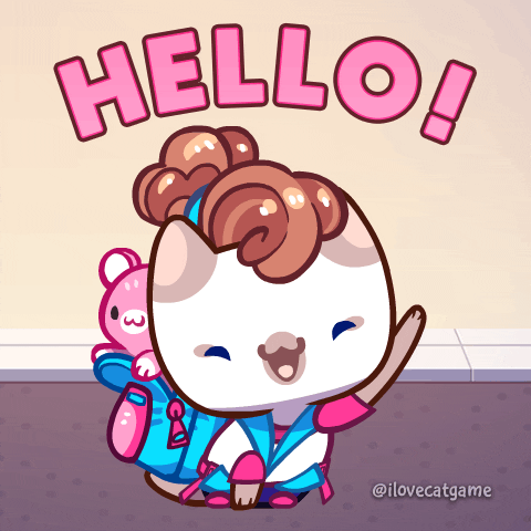 Cat Hello GIF by Mino Games