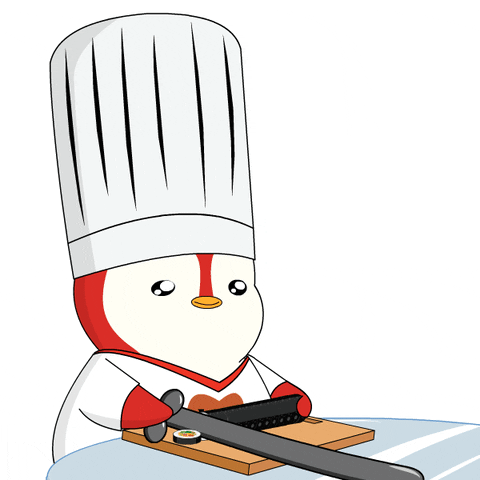 Sushi Roll Cooking GIF by Pudgy Penguins